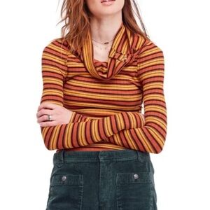 Free People Striped Multicolor Women's Sweater
